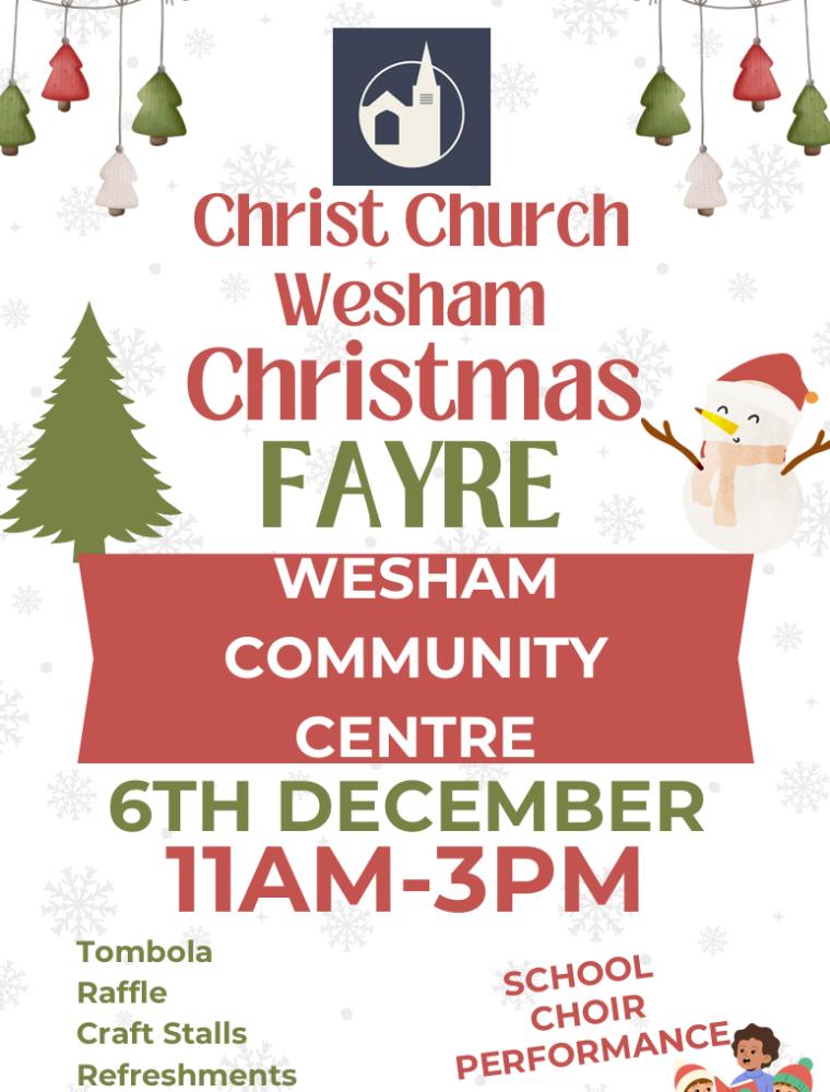 CHRIST CHURCH CHRISTMAS FAYRE 6TH DECEMBER